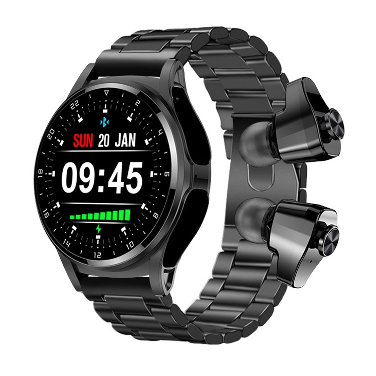 

GT69 1.3 inch IPS Touch Screen IP67 Waterproof Bluetooth Earphone Smart Watch, Support Sleep Monitoring / Heart Rate Monitoring / Bluetooth Call(Black Blue)