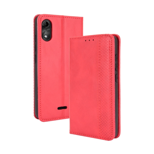 

For Wiko Y51 / Sunny 5 Lite Magnetic Buckle Retro Crazy Horse Texture Horizontal Flip Leather Case with Holder & Card Slots & Photo Frame(Red)