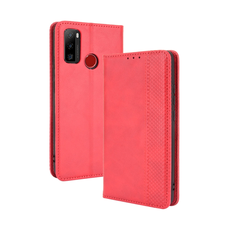 

For Ulefone Note 10 Magnetic Buckle Retro Crazy Horse Texture Horizontal Flip Leather Case with Holder & Card Slots & Photo Frame(Red)