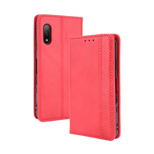 

For Sony Xperia Ace II Magnetic Buckle Retro Crazy Horse Texture Horizontal Flip Leather Case with Holder & Card Slots & Photo Frame(Red)