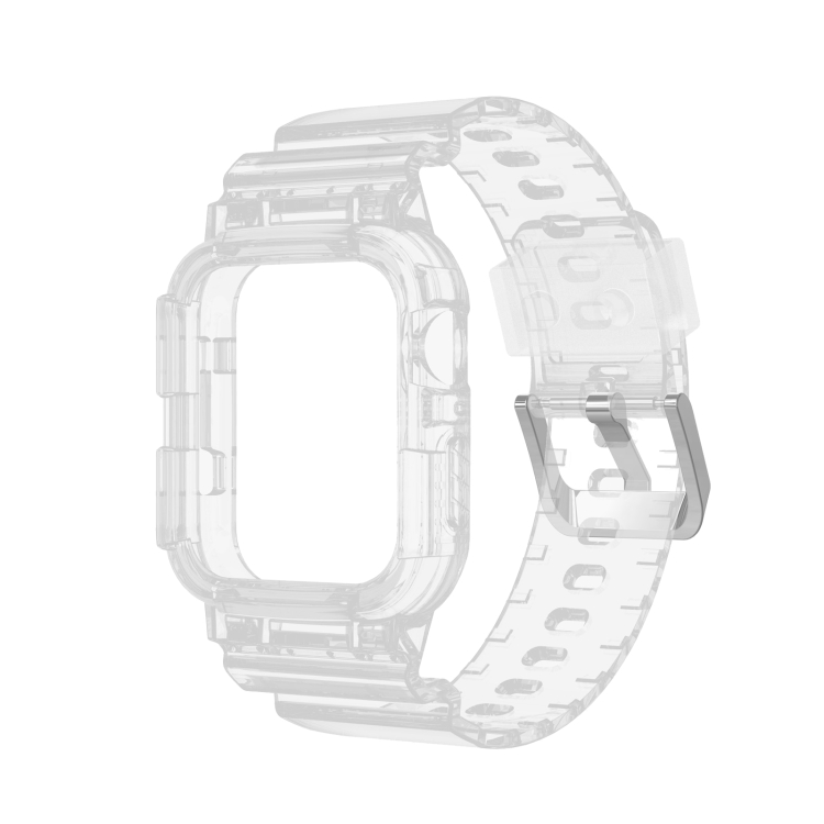 

TPU Integrated Replacement Watch Case Watchband For Apple Watch Series 7 45mm / 6 & SE & 5 & 4 44mm / 3 & 2 & 1 42mm(Transparent)
