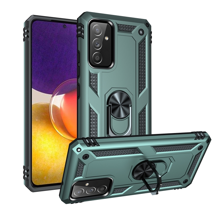 

For Samsung Galaxy A82 5G Shockproof TPU + PC Protective Case with 360 Degree Rotating Holder(Green)
