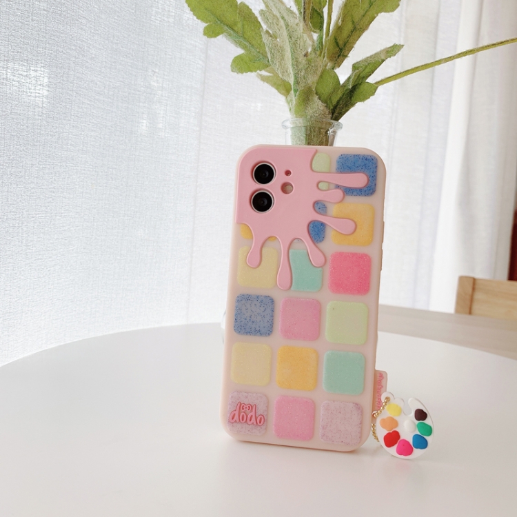 

Color Small Lattice Pattern Silicone Protective Case iPhone 12 Pro Max(Pink)