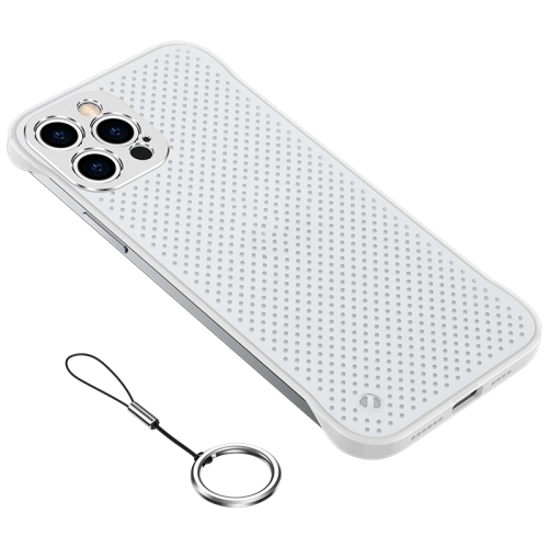 

Metal Lens Hole Heat Dissipation Protective Case For iPhone 12 Pro Max(White)