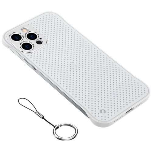 

Metal Lens Hole Heat Dissipation Protective Case For iPhone 12(White)