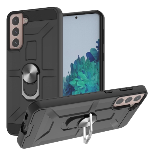 

For Samsung Galaxy S21+ 5G War-god Armor TPU + PC Shockproof Magnetic Protective Case with Ring Holder(Black)