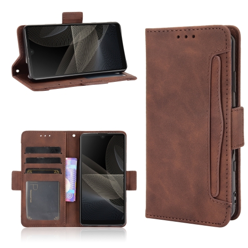 

For Sony Xperia Ace II SO-41B Skin Feel Calf Pattern Horizontal Flip Leather Case with Holder & Card Slots & Photo Frame(Brown)