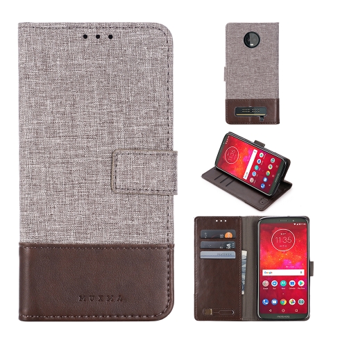 

For Motorola Moto Z3 Play MUXMA MX102 Horizontal Flip Canvas Leather Case with Stand & Card Slot & Wallet Function(Brown)