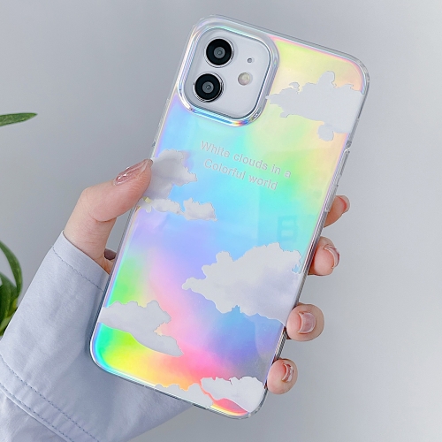 

IMD Laser Cloud Pattern TPU Protective Case For iPhone 12 mini