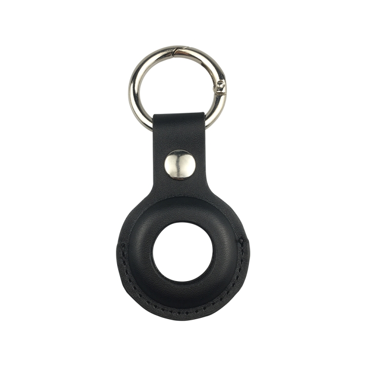 

Shockproof Anti-scratch Leather Protective Case Cover Key Chain with Hang Loop For AirTag(Black)