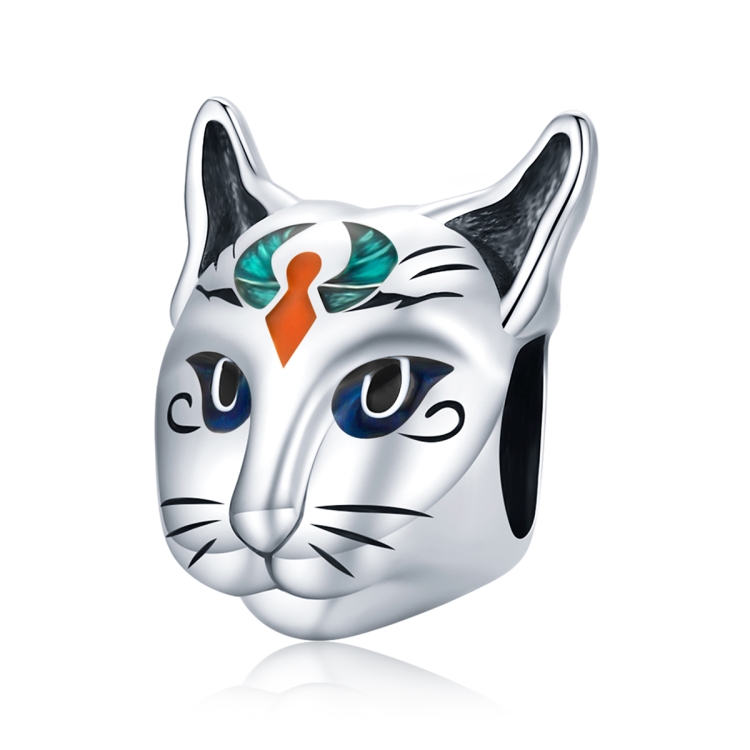 

S925 Sterling Silver Egyptian Cat God Besti Beads DIY Bracelet Necklace Accessories