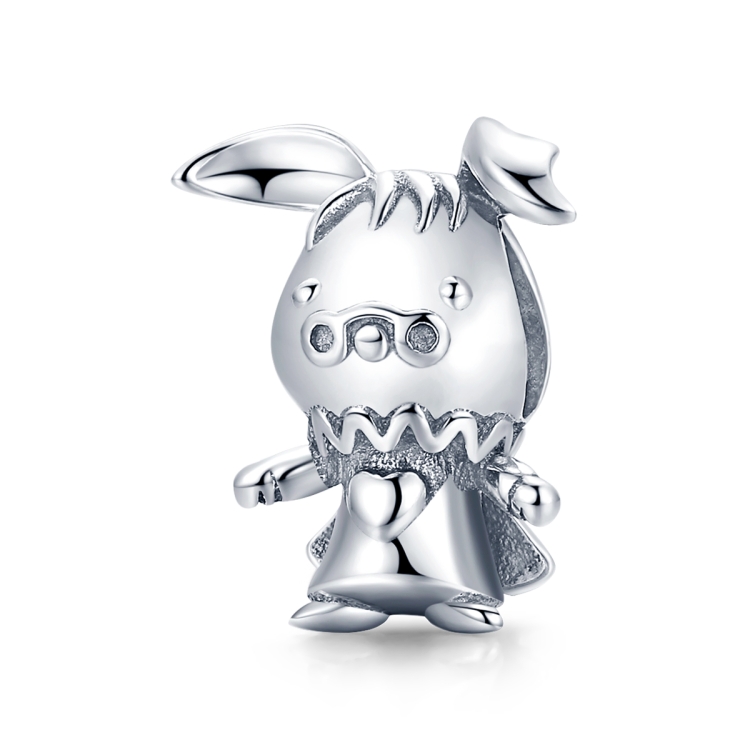 

S925 Sterling Silver Playful Rabbit Beads DIY Bracelet Necklace Accessories