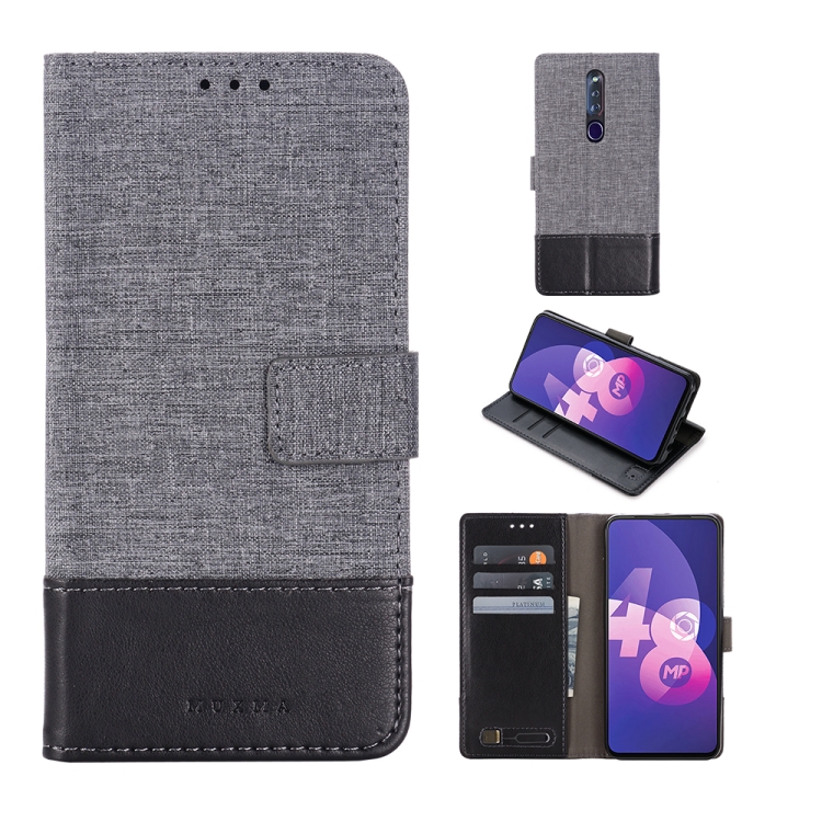 

MUXMA MX102 Horizontal Flip Canvas Leather Case with Stand & Card Slot & Wallet Function(Black)