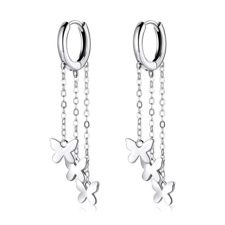 

S925 Sterling Silver Tassel Butterfly Ear Stud Women Earrings