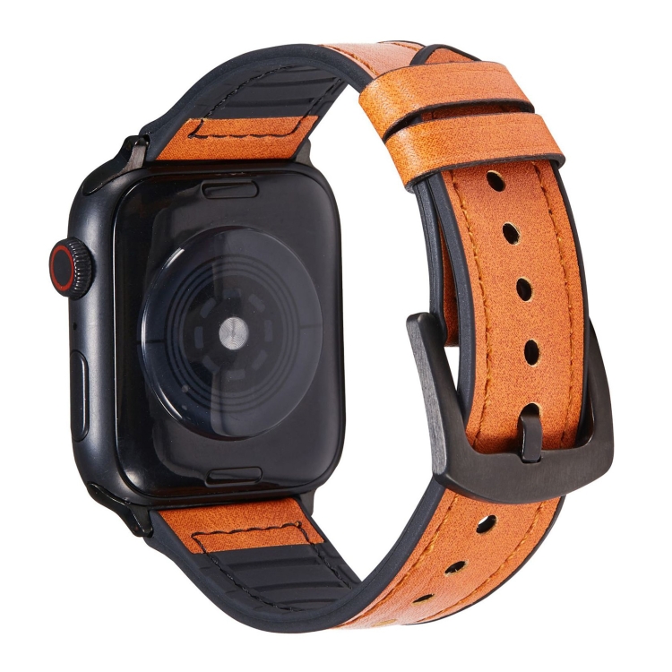 

Crazy Horse Texture Leather Replacement Watchbands For Apple Watch Series 6 & SE & 5 & 4 44mm / 3 & 2 & 1 42mm(Brown)