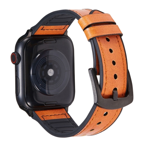 

Crazy Horse Texture Leather Replacement Watchbands For Apple Watch Series 6 & SE & 5 & 4 40mm / 3 & 2 & 1 38mm(Brown)