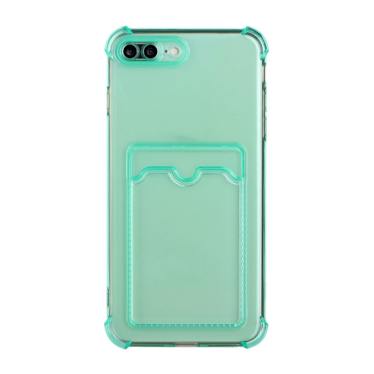 

TPU Dropproof Protective Back Case with Card Slot For iPhone 8 Plus / 7 Plus(Green)