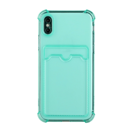 

TPU Dropproof Protective Back Case with Card Slot For iPhone XS / X(Green)