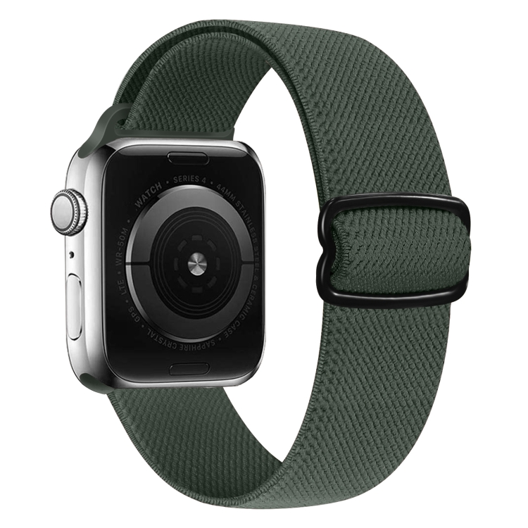 

8-shaped Buckle Nylon Replacement Strap Watchband For Apple Watch Series 7 41mm / 6 & SE & 5 & 4 40mm / 3 & 2 & 1 38mm(Dark Green)
