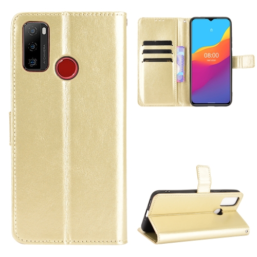 

For Ulefone Note 10 Crazy Horse Texture Horizontal Flip Leather Case with Holder & Card Slots & Lanyard(Gold)