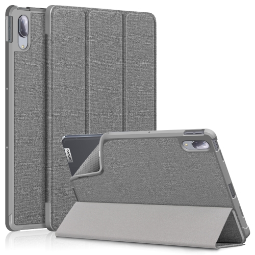 

For Lenovo Tab P11 Pro TB-J716F /J706F Cloth Texture PU + TPU Horizontal Flip Leather Case with Three-folding Holder & Wake-up / Sleep Function(Grey)