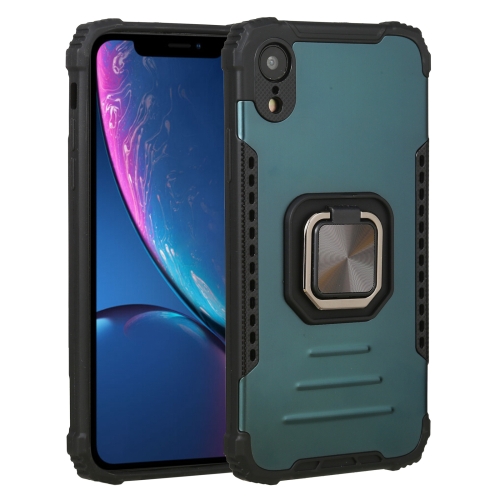 

Fierce Warrior Series Armor All-inclusive Shockproof Aluminum Alloy + TPU Protective Case with Ring Holder For iPhone XR(Green)