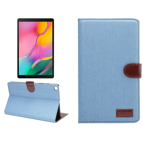 

For Samsung Tab A7 Lite T220 / T225 Denim Texture PC Horizontal Flip Leather Protective Case, with Holder & Card Slots & Wallet & Photo Frame(Light Blue)