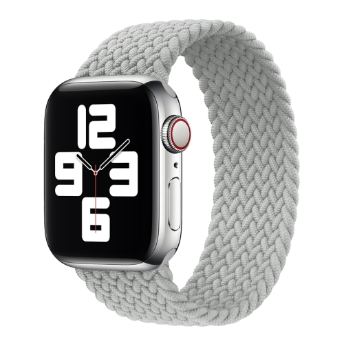 

Metal Head Braided Nylon Solid Color Replacement Strap Watchband For Apple Watch Series 6 & SE & 5 & 4 40mm / 3 & 2 & 1 38mm, Size:M 145mm(Pearl White)