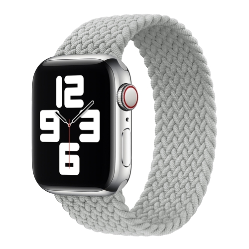 Metal Head Braided Nylon Solid Color Replacement Strap Watchband For Apple Watch Series 6 & SE & 5 & 4 44mm / 3 & 2 & 1 42mm, Size:S 145mm(Pearl White)