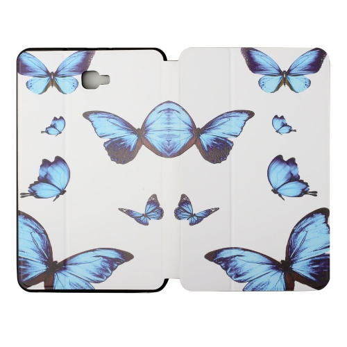 

For Samsung Galaxy Tab A 10.1 T580N/T585C Dual-folding Coloured Drawing Voltage Horizontal Flip PU Leather Case with Holder(Butterfly)