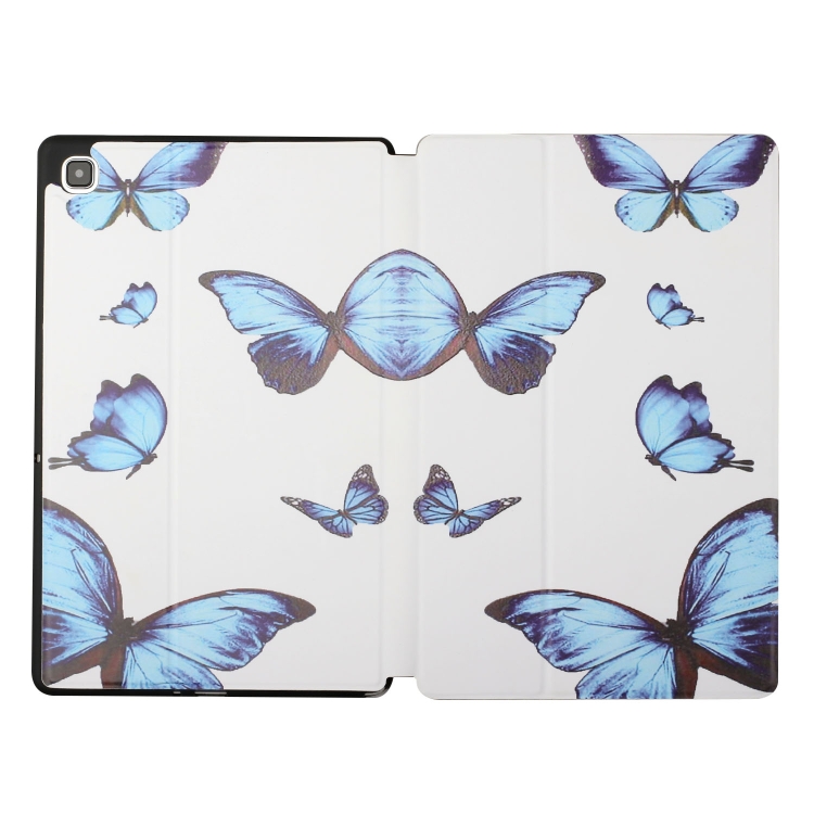 

For Samsung Galaxy Tab A 8.0 2019 Dual-folding Coloured Drawing Voltage Horizontal Flip PU Leather Case with Holder(Butterfly)