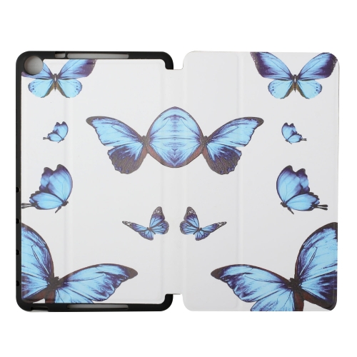 

For Huawei MediaPad M5 Lite 8.0 Dual-folding Coloured Drawing Voltage Horizontal Flip PU Leather Case with Holder(Butterfly)