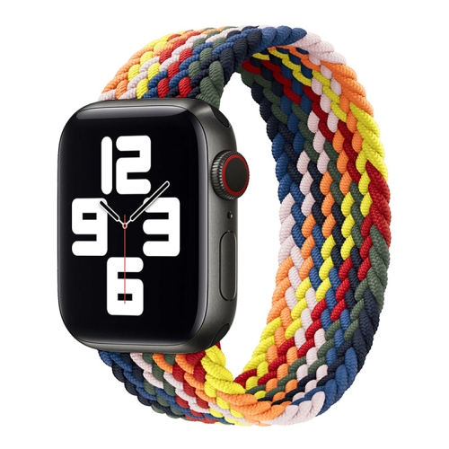 

Rainbow Braided Single Loop Replacement Watchbands, Size: L 165mm For Apple Watch Series 7 45mm / 6 & SE & 5 & 4 44mm / 3 & 2 & 1 42mm(Seven Colors)