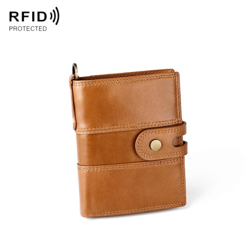 

RFID Anti-theft First Layer Cowhide Multi-card Men Wallet(Brown)