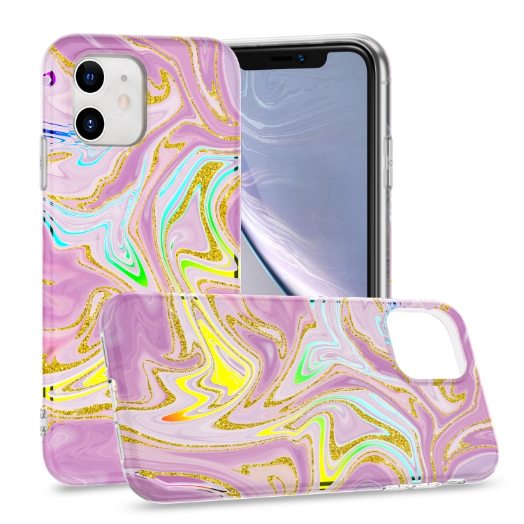 

Laser Glitter Watercolor Pattern Shockproof Protective Case For iPhone 11(FD5)