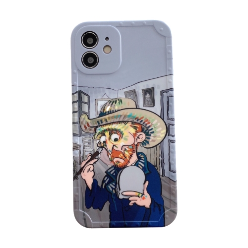 

Shockproof Oil painting TPU Protective Case For iPhone 12(Face Painting)