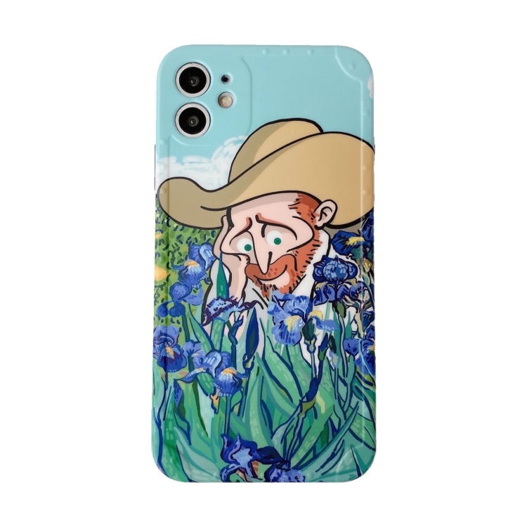 

Oil Painting IMD Straight TPU Protective Case For iPhone 11(Looking Flowers)