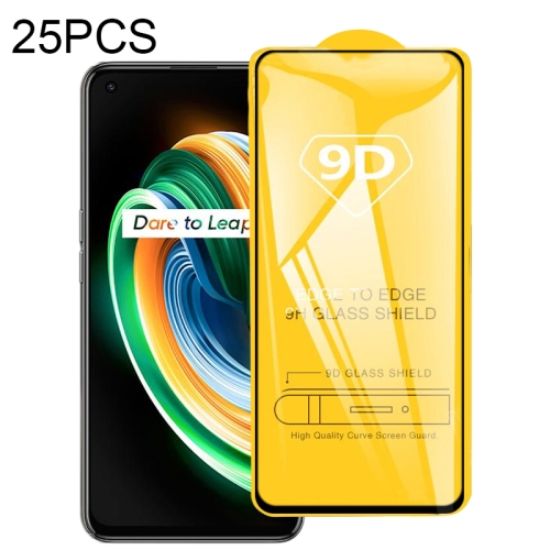 

For OPPO Realme Q3 Pro Carnival 25 PCS 9D Full Glue Full Screen Tempered Glass Film