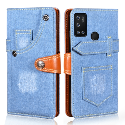 

For Cubot C20 Denim Horizontal Flip Leather Case with Holder & Card Slot & Wallet(Light Blue)