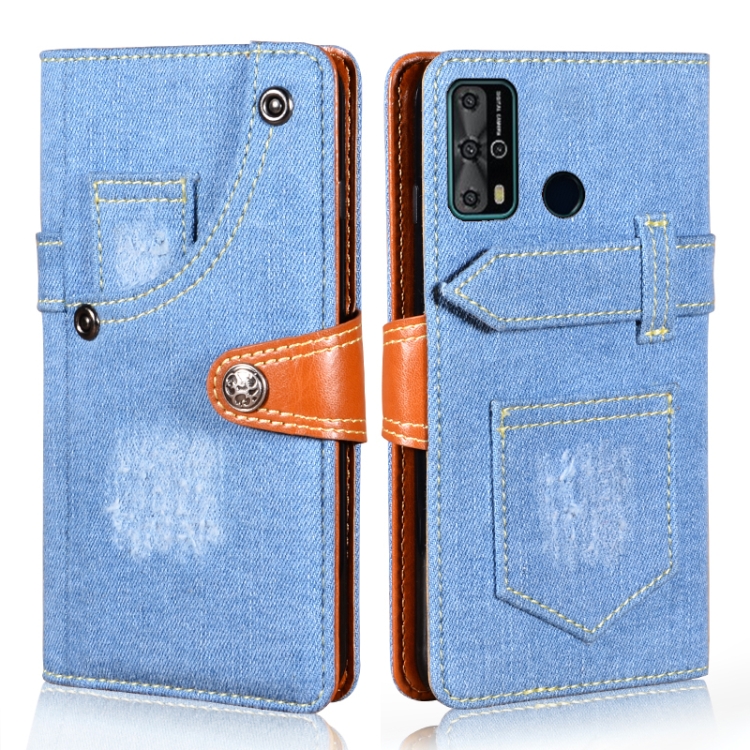 

For Oukitel C23 Pro Denim Horizontal Flip Leather Case with Holder & Card Slot & Wallet(Light Blue)