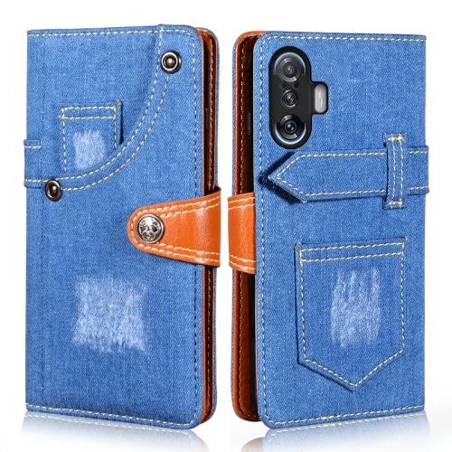 

For Xiaomi Redmi K40 Gaming Edition Denim Horizontal Flip Leather Case with Holder & Card Slot & Wallet(Dark Blue)