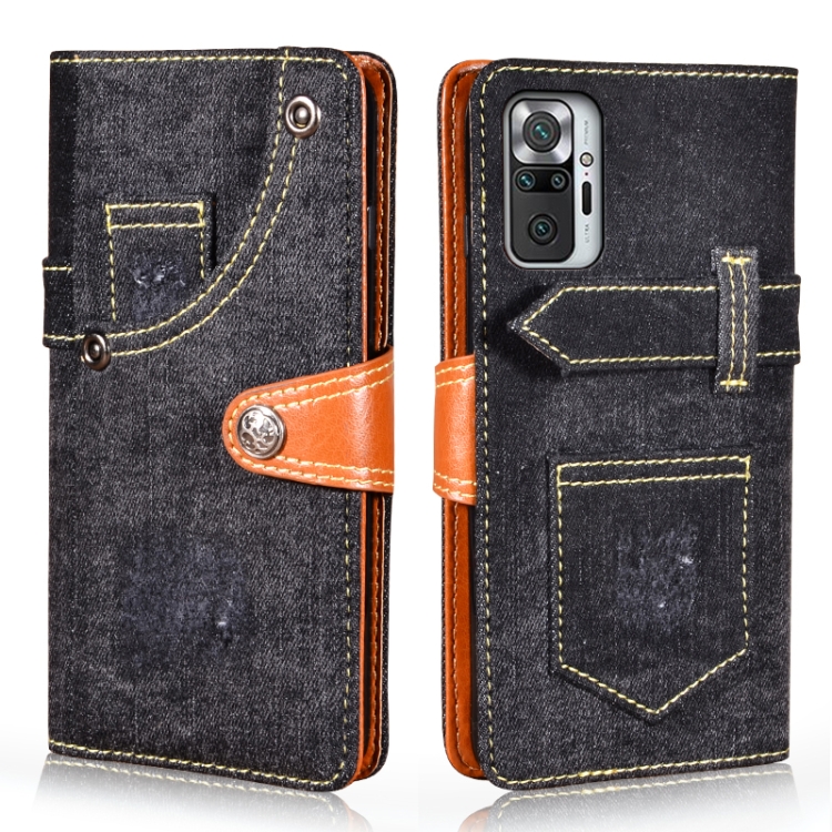 

For Xiaomi Redmi Note 10 Pro 5G Denim Horizontal Flip Leather Case with Holder & Card Slot & Wallet(Black)