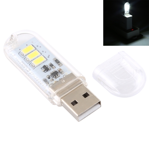 

3W 3LEDs 5V 80LM USB LED Book Light Portable Night Light White Light