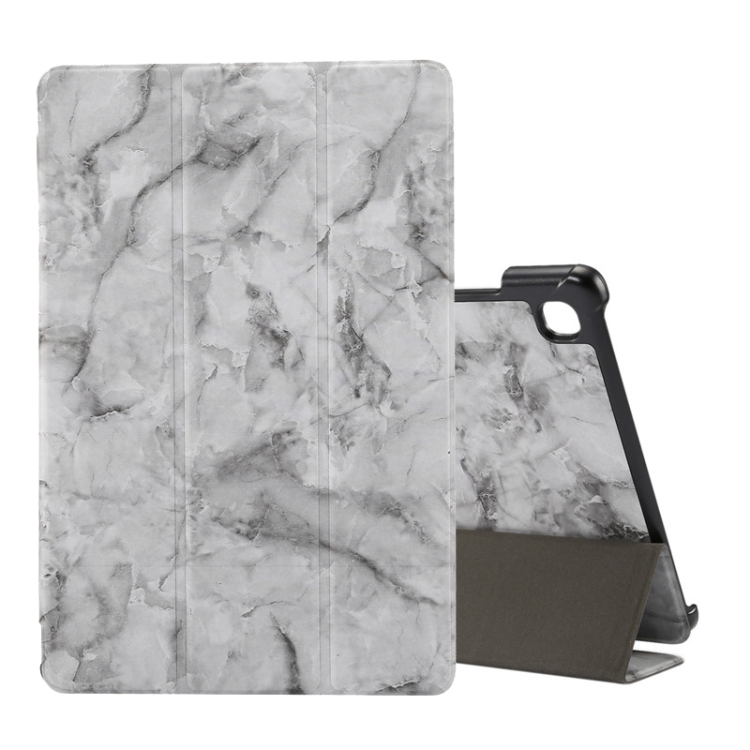 

For Samsung Galaxy Tab A7 Lite T220/T225 Marble Texture Pattern Horizontal Flip Leather Case, with Three-folding Holder & Sleep / Wake-up(Black Gray)