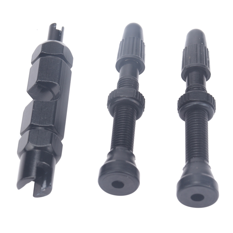 

A5701 2 PCS 40mm Black French Tubeless Valve Core with Black Disassembly Tool for Road Bike
