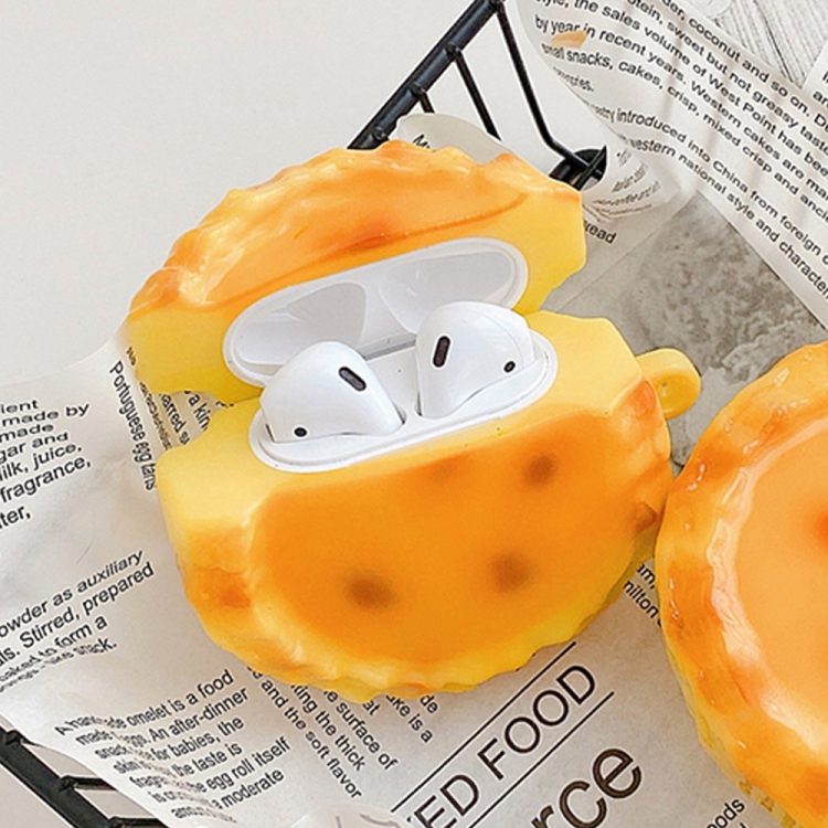 

Egg Tart Shape Silicone Wireless Earphone Protective Case For AirPods 1 / 2