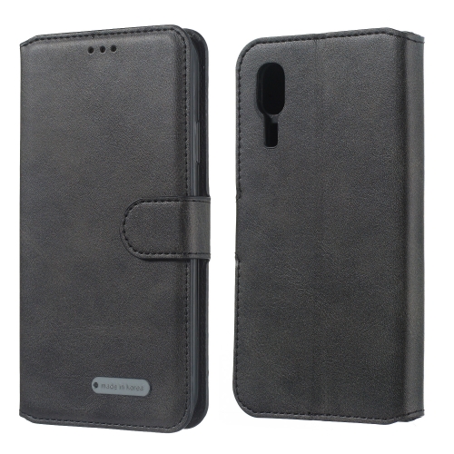 

For Galaxy A2 Core Solid Color Buckle Horizontal Flip Leather Case with Wallet & Holder & Card Slots(Black)