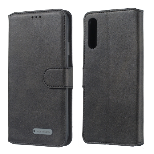 

For Galaxy A50 / A30s / A50s Solid Color Buckle Horizontal Flip Leather Case with Wallet & Holder & Card Slots(Black)