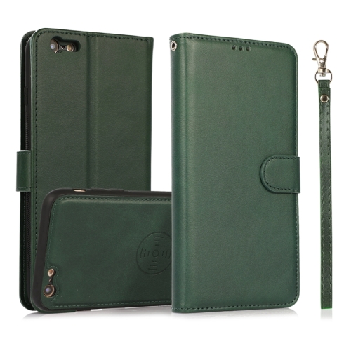 

Calf Texture 2 in 1 Detachable Magnetic Back Cover Horizontal Flip Leather Case with Holder & Card Slots & Wallet & Photo Frame For iPhone 6s / 6 (Green)