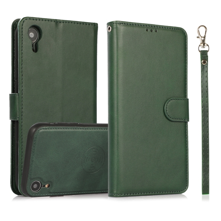 

Calf Texture 2 in 1 Detachable Magnetic Back Cover Horizontal Flip Leather Case with Holder & Card Slots & Wallet & Photo Frame For iPhone XR (Green)
